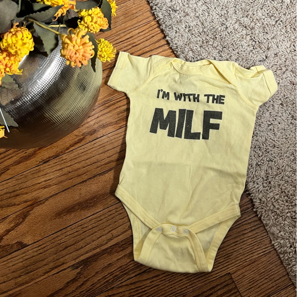 6 month funny baby onesie. Excellent condition!  Rabbit Skins brand.